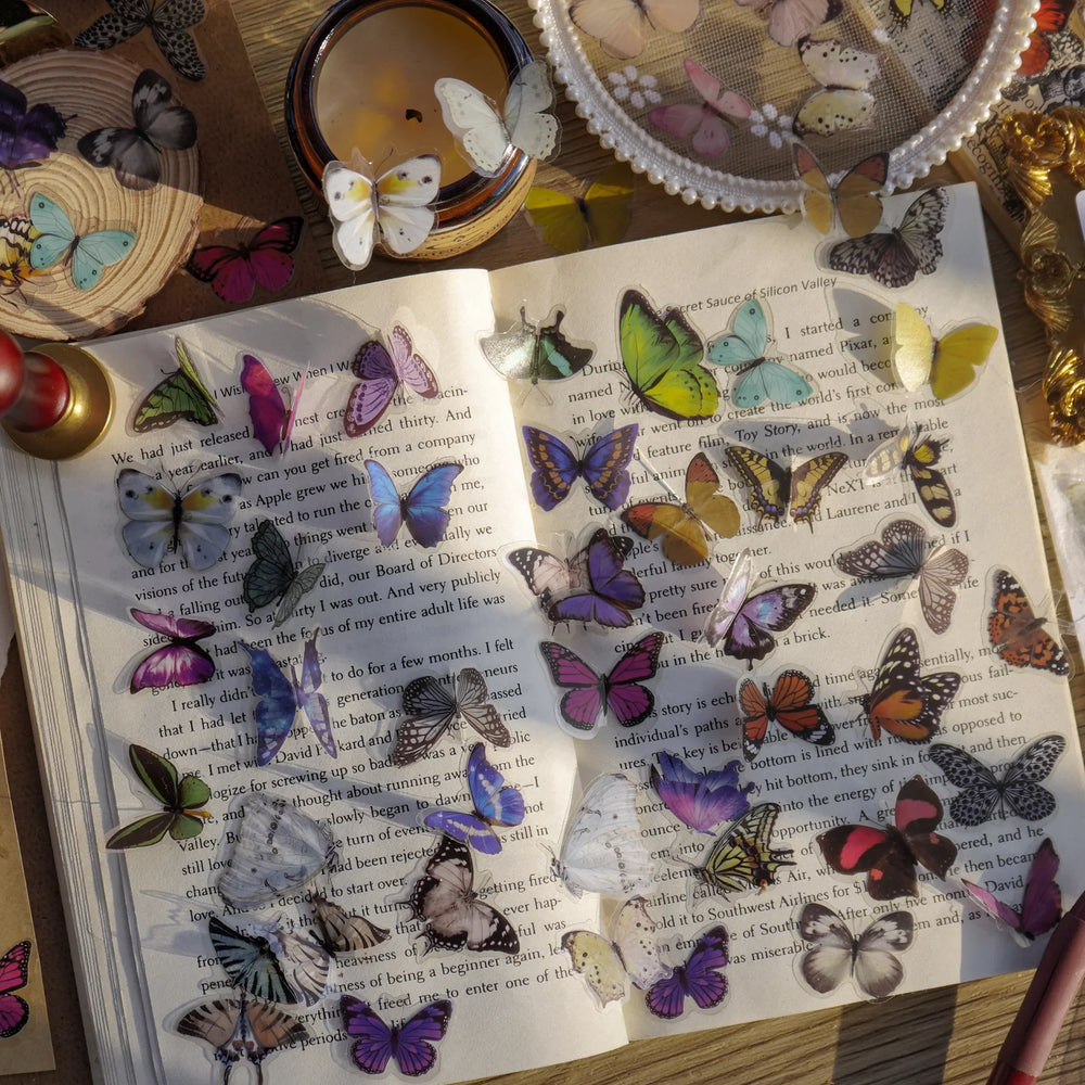 Butterfly Stickers Pack 40pcs | PET Waterproof Craft Stickers for Scrapbooking alternate view