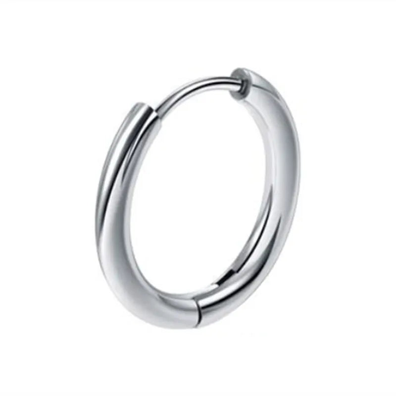 Stainless Steel Huggie Hoop Earrings | Unisex Cartilage Helix Tragus Jewelry alternate view