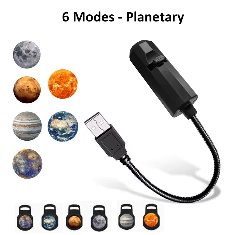 USB LED Star Galaxy Projector Lamp | Moon Earth Night Light for Bedroom Wall Decor alternate view