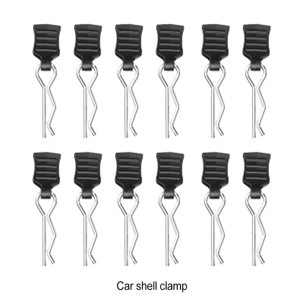 4/12pcs Metal R-type Car Shell Body Fixed Clips Pin with Tab for Axial SCX10 TRX-4 MJX Hyper Go 1/10