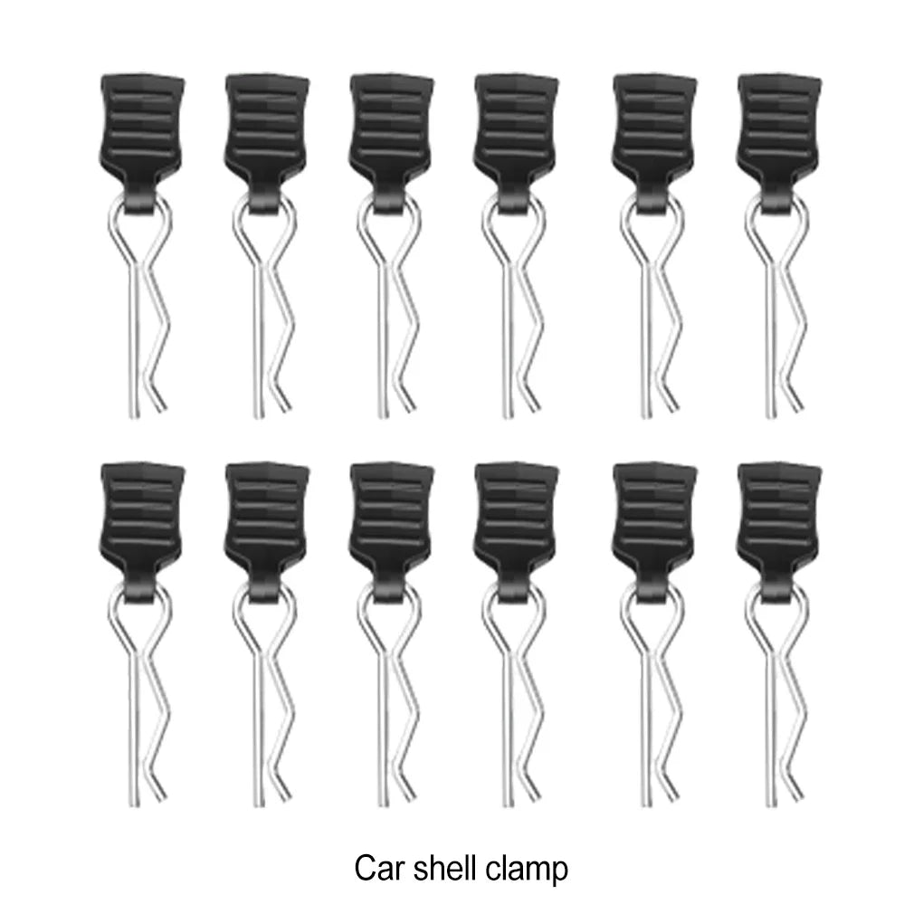 4/12pcs Metal R-type Car Shell Body Fixed Clips Pin with Tab for Axial SCX10 TRX-4 MJX Hyper Go 1/10