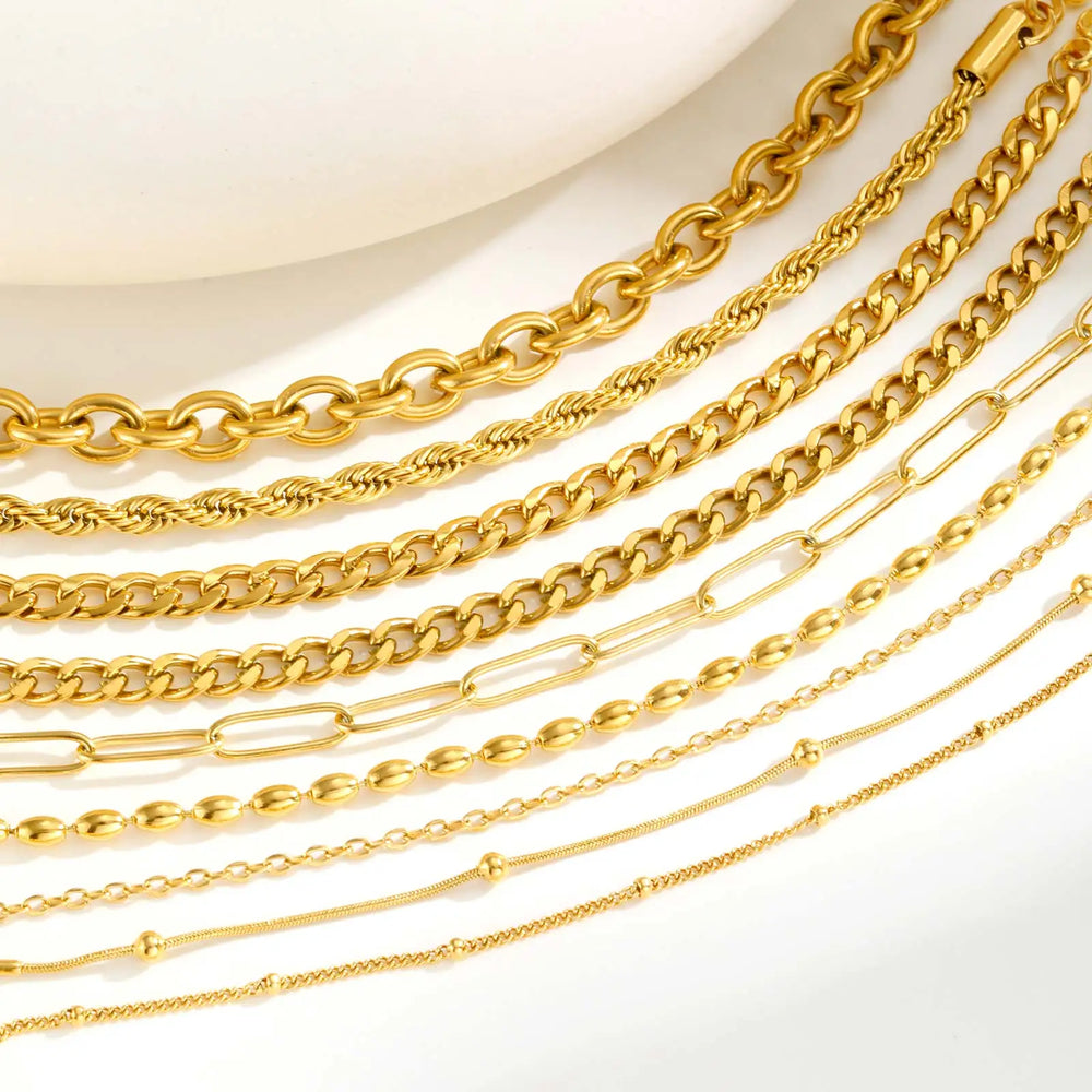 Vnox Square Chain Bracelet | Gold Stainless Steel Round Bubble Link Jewelry for Wom additional angle