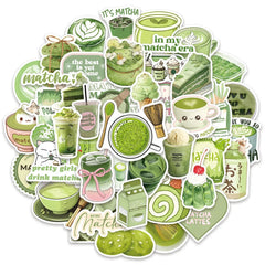 50Pcs Matcha Girl Stickers | Cute Cartoon Decals for Notebooks, Skateboards & Luggage