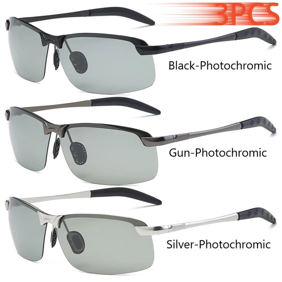 Sunglasses Driving Fishing Chameleon Glasses Change Color Sun Glasses Day Night Vision close-up view