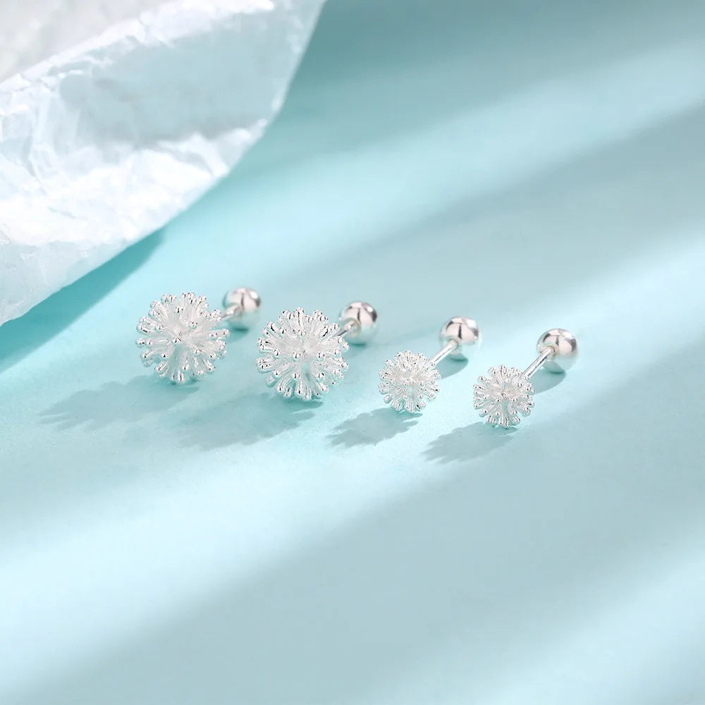 S925 Silver Dandelion Drop Earrings | Women's Trendy Chain Tassel Jewelry additional angle