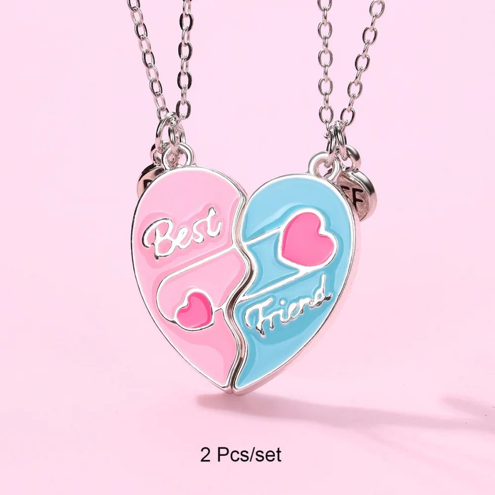 3 Pcs/set Best Friends Pendant Necklace For Woman Magnetic Adjustable Rainbow Daisy Love detail view