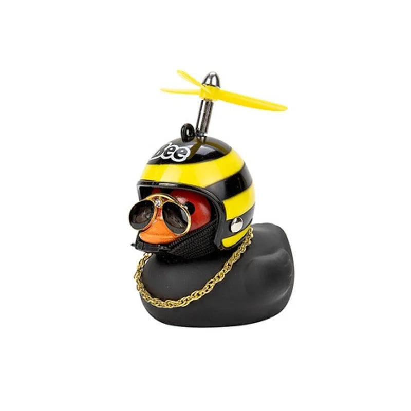 Rubber Duck With Helmet Pendant Black/Yellow additional angle