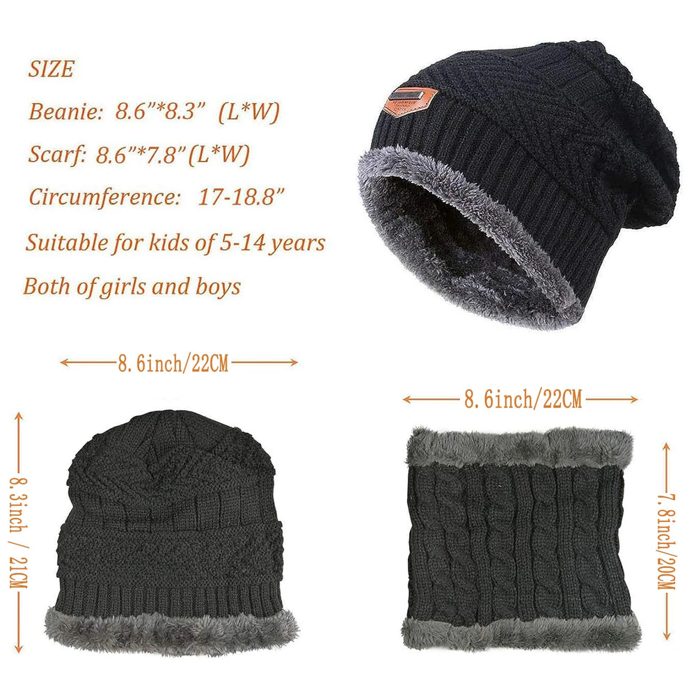 Children Winter Knit Hat and Scarf Set | Warm Unisex Accessory alternate view