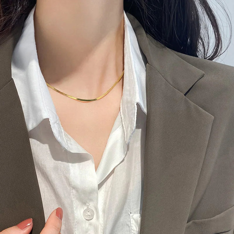Tricolor Hand Braided Stainless Steel Necklace | Cuban Chain Jewelry for Women detail view