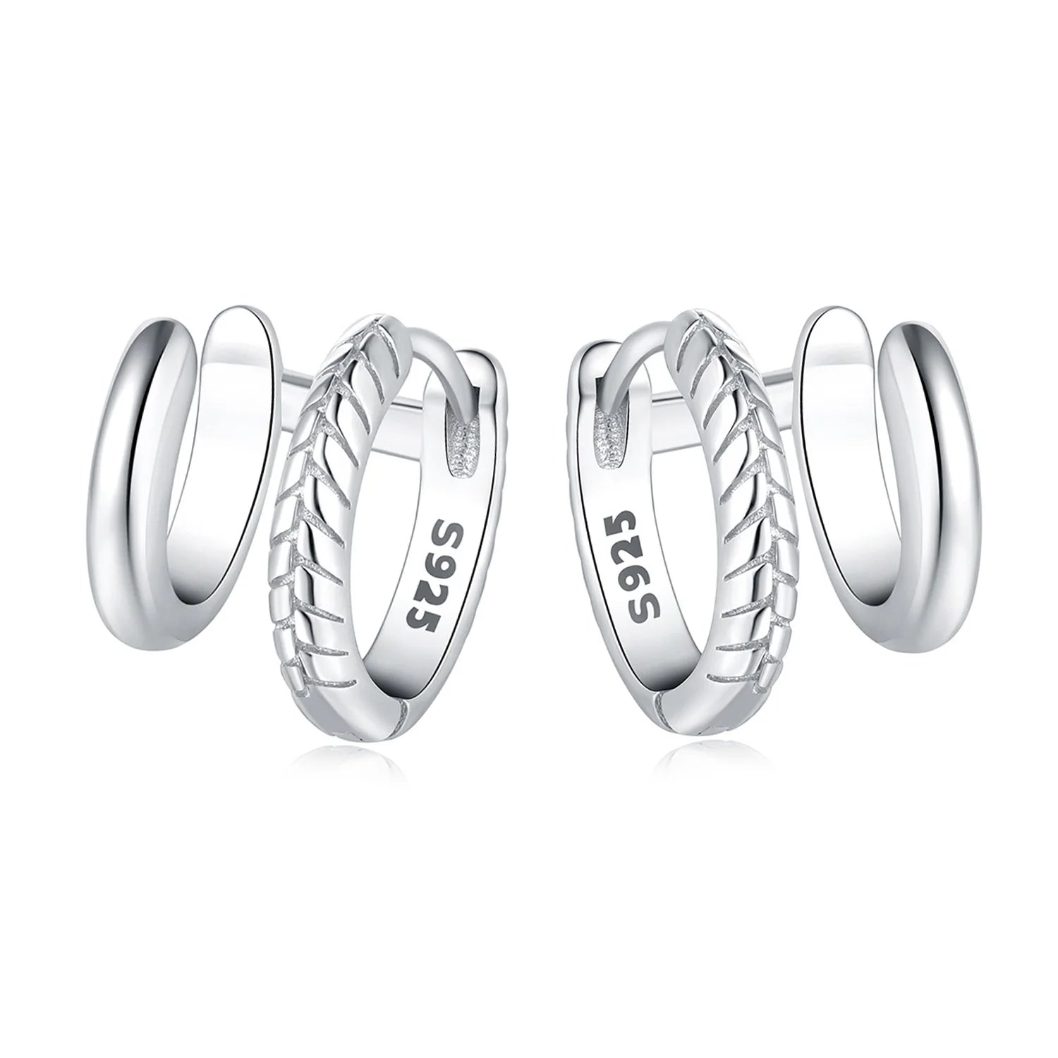 Orstarry S925 Sterling Silver Square Chain With Stone Inlaid Earrings Hoop Earrings F lifestyle view