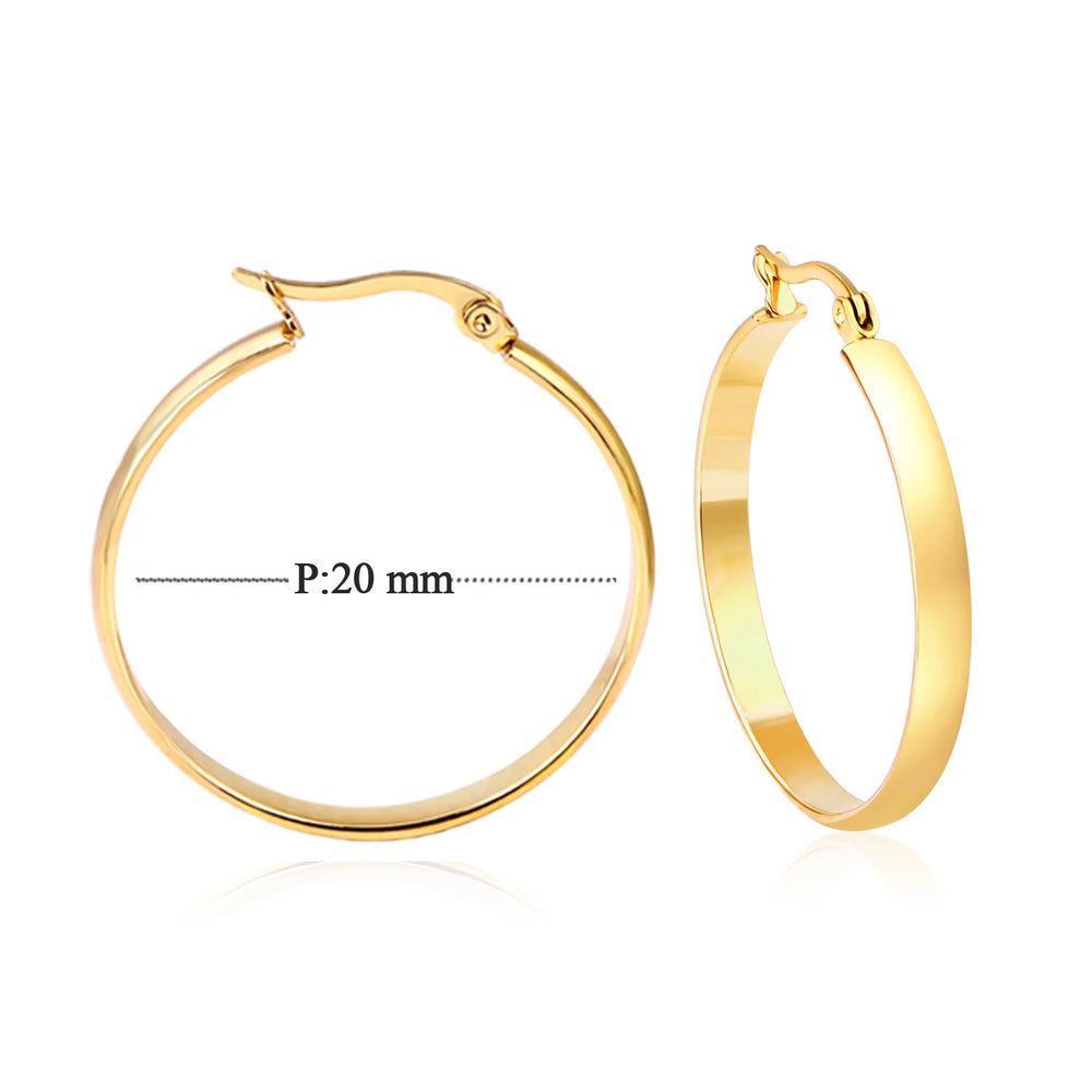 LUXUSTEEL Stainless Steel Hoop Earrings | Simple Geometric Shapes for Women lifestyle view