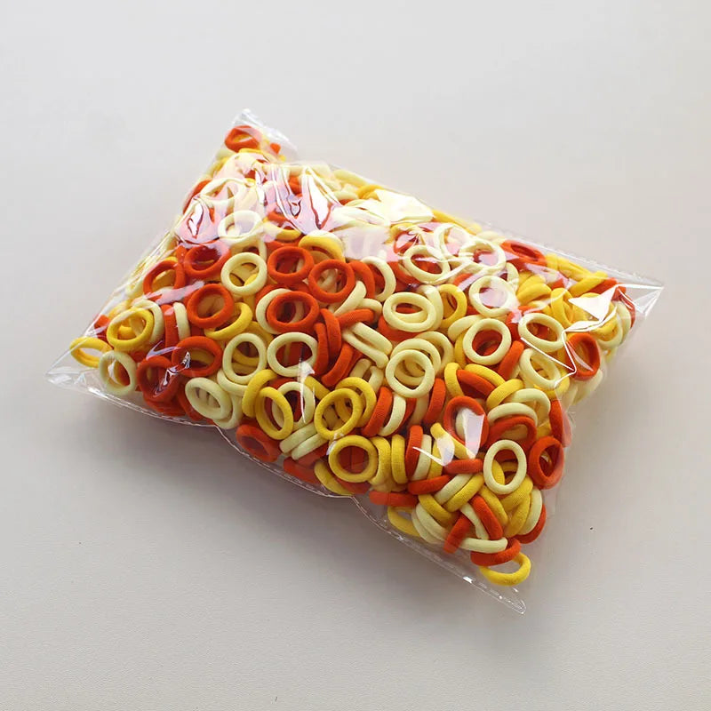 100/300/500Pcs Hair Bands for Children Colorful Nylon Scrunchie Hair Ties Rubber Band Ki detail view