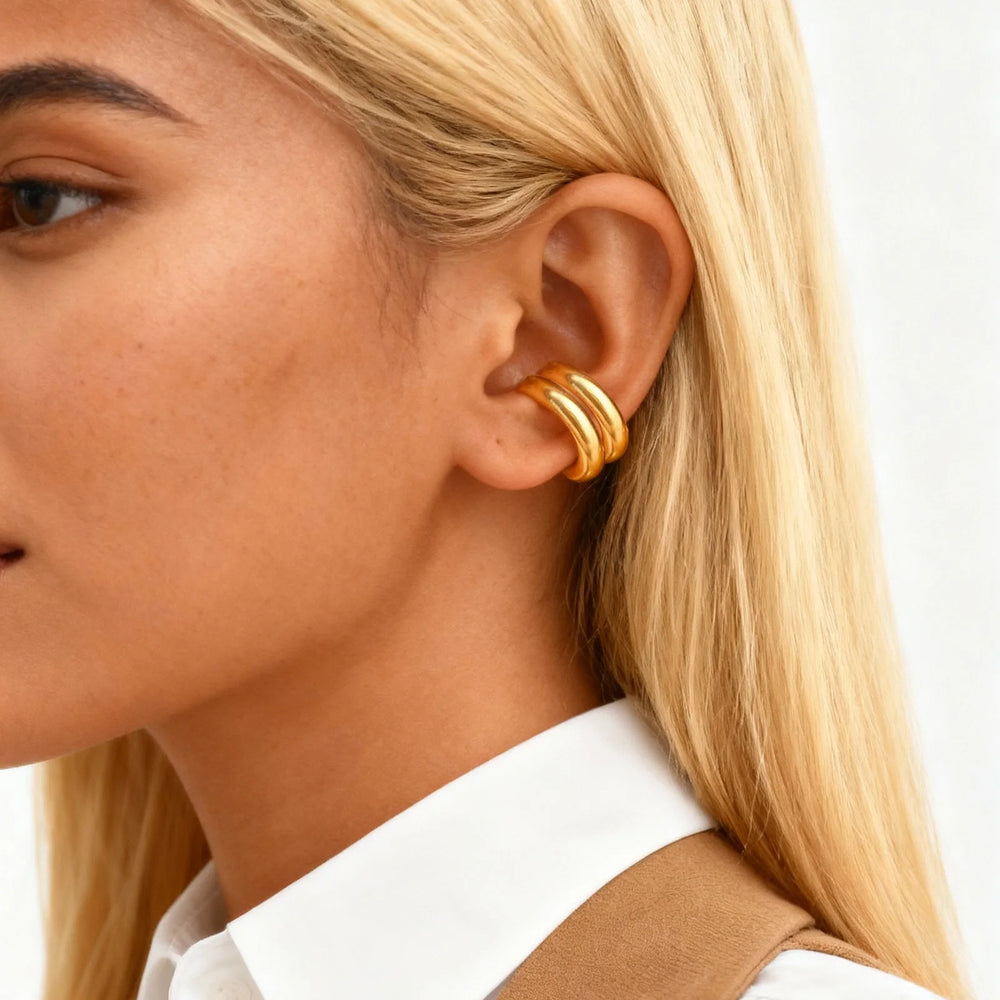 Stainless Steel C-Shaped Ear Clip | Punk Fake Piercing Ear Cuff for Women alternate view