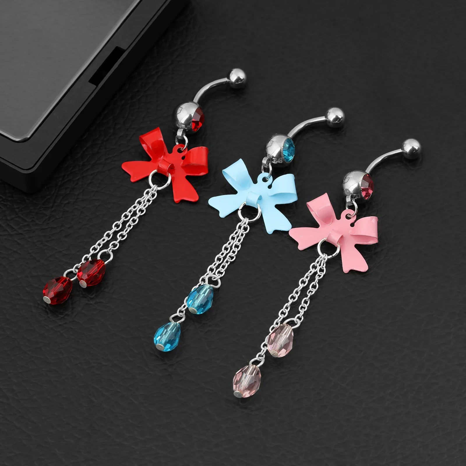2024 New Belly Button Ring - Creative Butterfly Chain Crystal Navel Piercing Jewelr additional angle