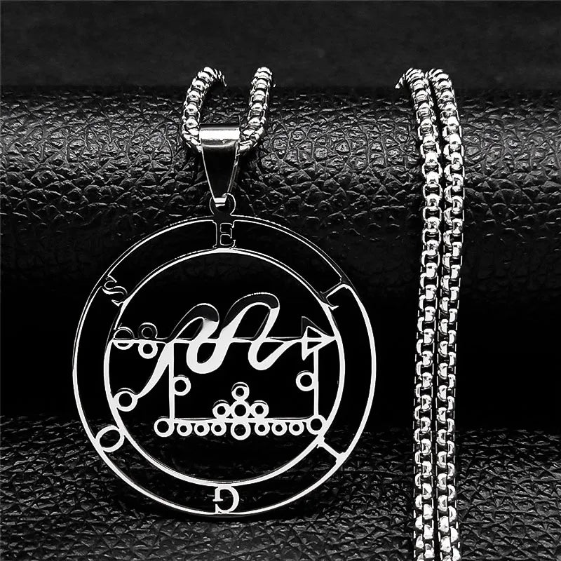Astaroth Sigil Goetia Stainless Steel Necklace Solomon Demon Seal Satan Sigil sataniq alternate view