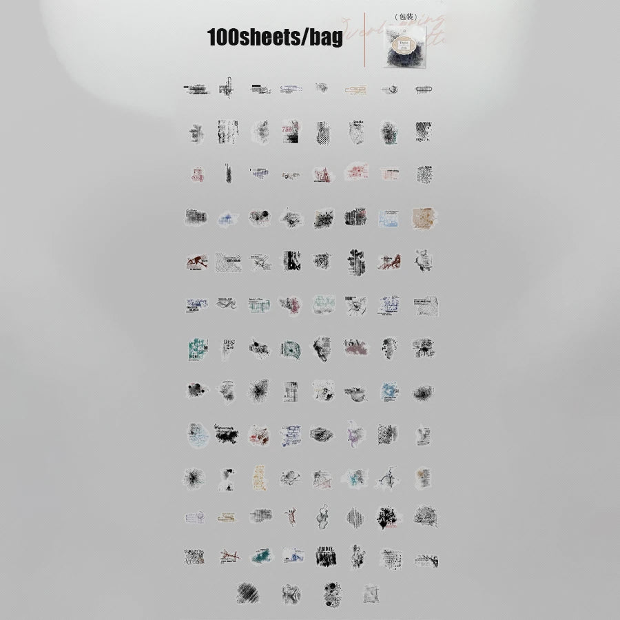Mr. Paper 100pcs/bag Stacked Pattern Series Notebook Materials Base Large Quantity St alternate view