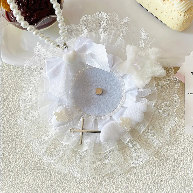 58mm Ita Bag Badge Holder Lace Badge Holder Itabag Decoration Fill Pin Holder Handmad lifestyle view