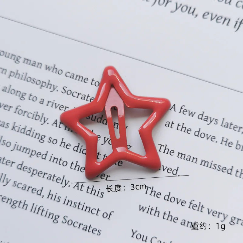 10pcs Colorful Star BB Hair Clips Girls Y2K Cute Star Barrettes Women Simple Metal Sn alternate view