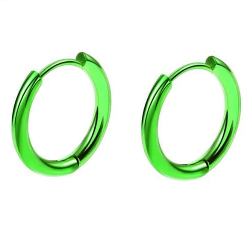 Stainless Steel Huggie Hoop Earrings | Unisex Cartilage Helix Tragus Jewelry additional angle