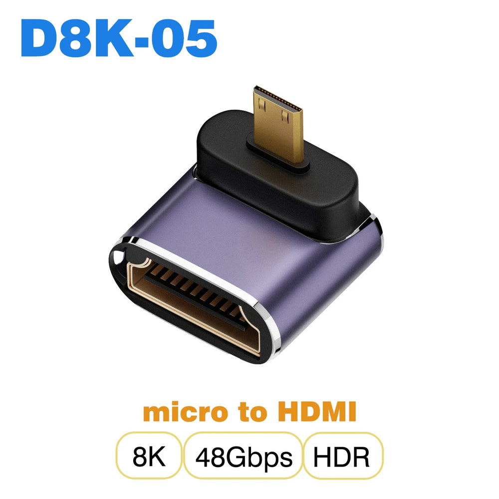 HDMI-Compatible Adapter | Mini and Micro HDMI to HDMI 2.1 Converter 48Gbps 8K60Hz 4K1 alternate view