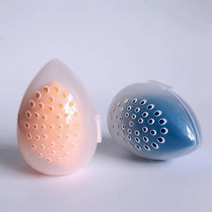 Clear Makeup Sponge Case | Transparent Beauty Blender Holder for Travel close-up view