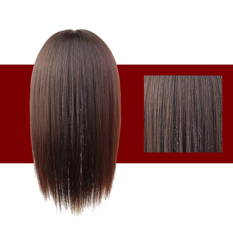 25cm Wig Piece Straight Hair Toppers Hairpiece Anti-Slip Clip In Women Bangs Fringe Natural Hair Extensions Wig