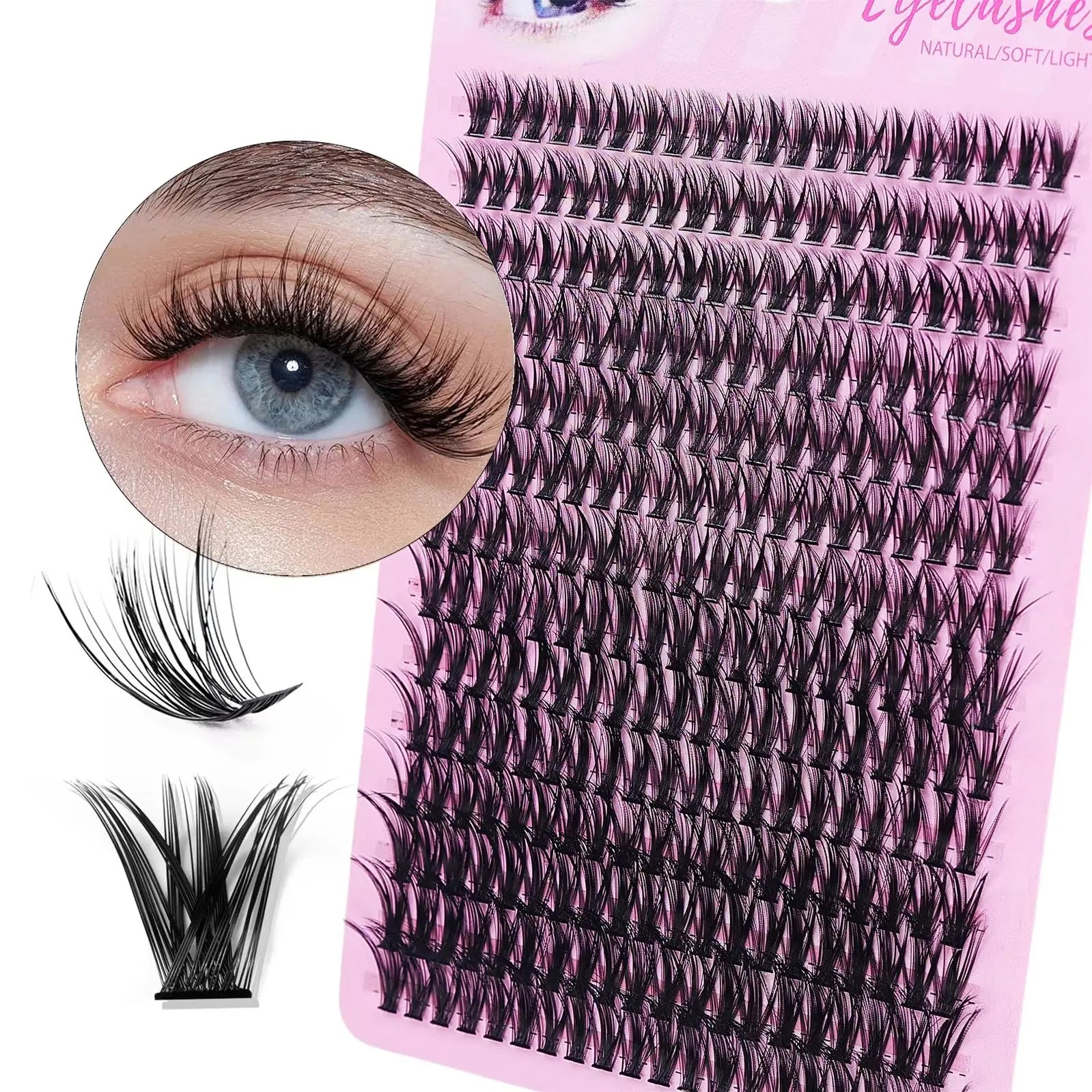 280pcs 40D Clusters False Eyelashes DIY Volume Individual Wispy Fluffy Lash Extensions for Makeup