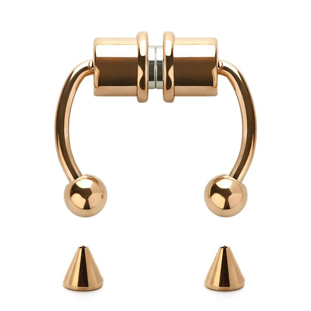 1/4Pcs Women Fake Piercing Nose Ring Hoop Septum Piercing Nose Clip Rock HipHoop Stai alternate view