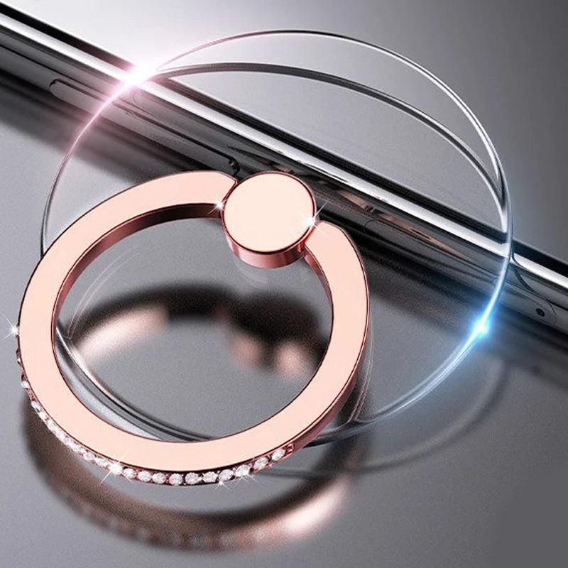 Transparent Cell Phone Ring Holder Stand 360°Degree Rotation Clear Finger Grip Kick additional angle