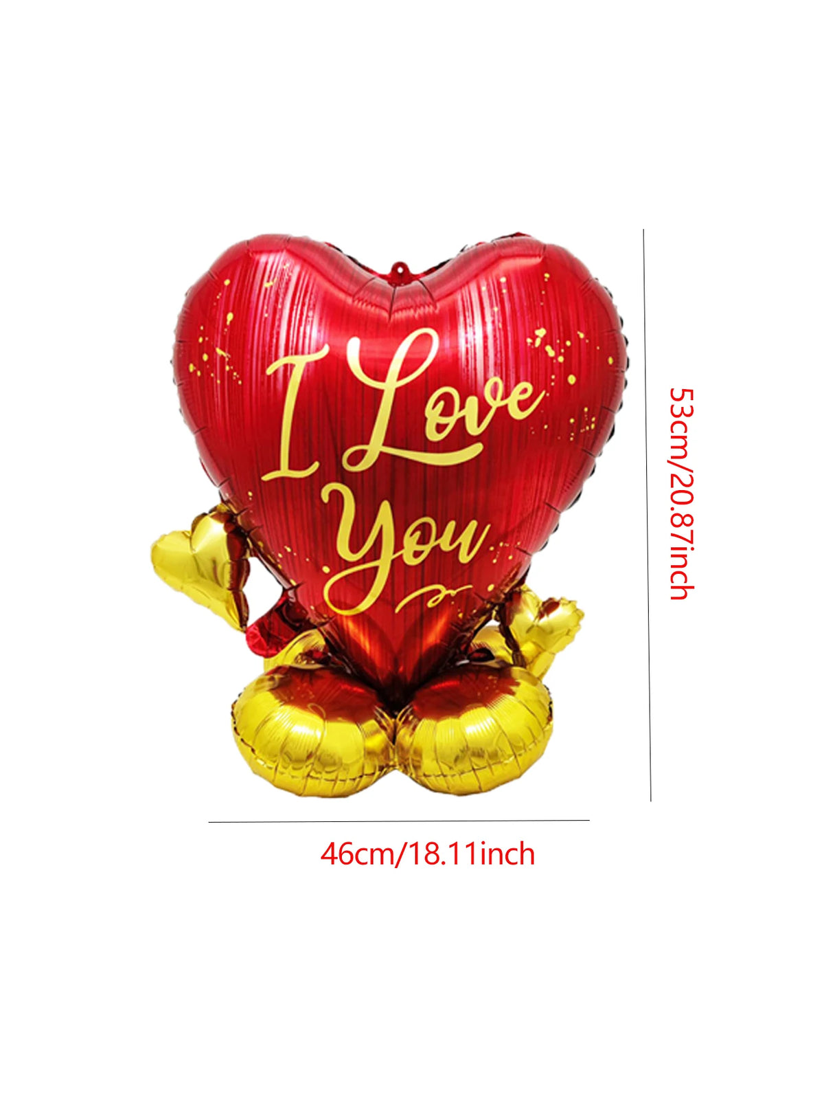 Love Heart Bear Balloon with Stand | Valentine's Day Decor additional angle