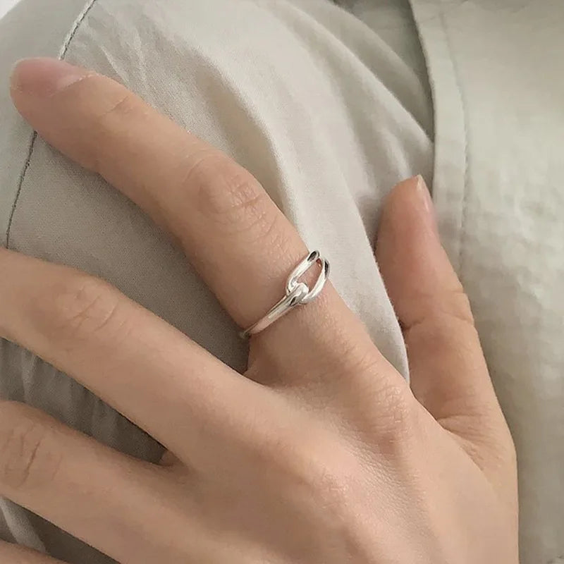 VENTFILLE 925 Sterling Silver Geometric Multilayer Round Bead Ring Female Fashion Punk T detail view