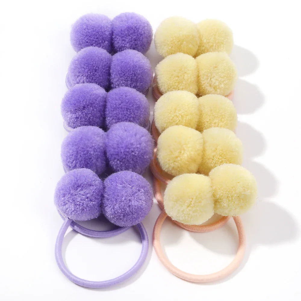 10Pcs/lot Grosgrain Ribbon Pigtail Hair Bows Elastic Hair Ties Hair Bands Holders Girls detail view