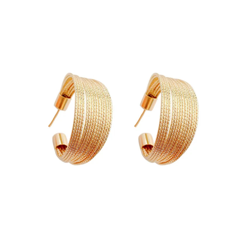 New Fashion Trend Unique Design Elegant Delicate Retro Exaggerated Multilayer Stud Ea lifestyle view