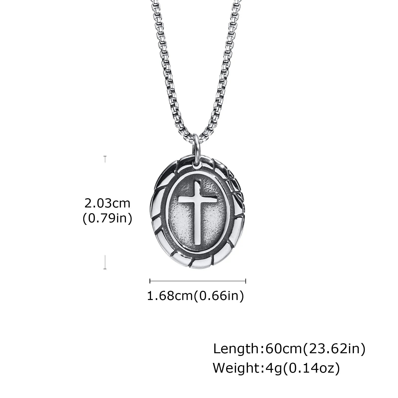Plain Cross Necklace for Men and Boys | Stainless Steel Silver Tone Religious Jewelry lifestyle view
