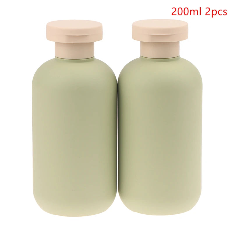 2Pcs 100/200ml Blue Green Pink Empty Plastic Pump Lotion Shampoo Bottle Flip Cap Bott alternate view