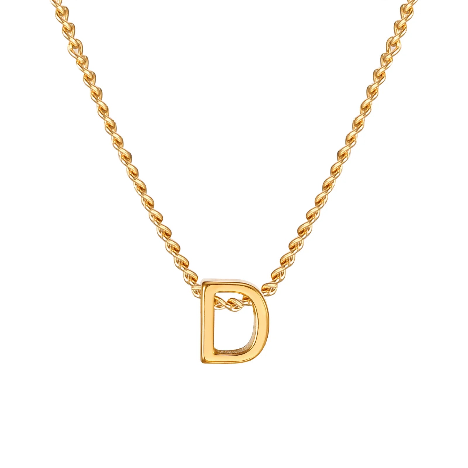 Vnox Chic Tiny A-Z Letters Necklaces for Women Girls, Gold Color Stainless Steel Init lifestyle view
