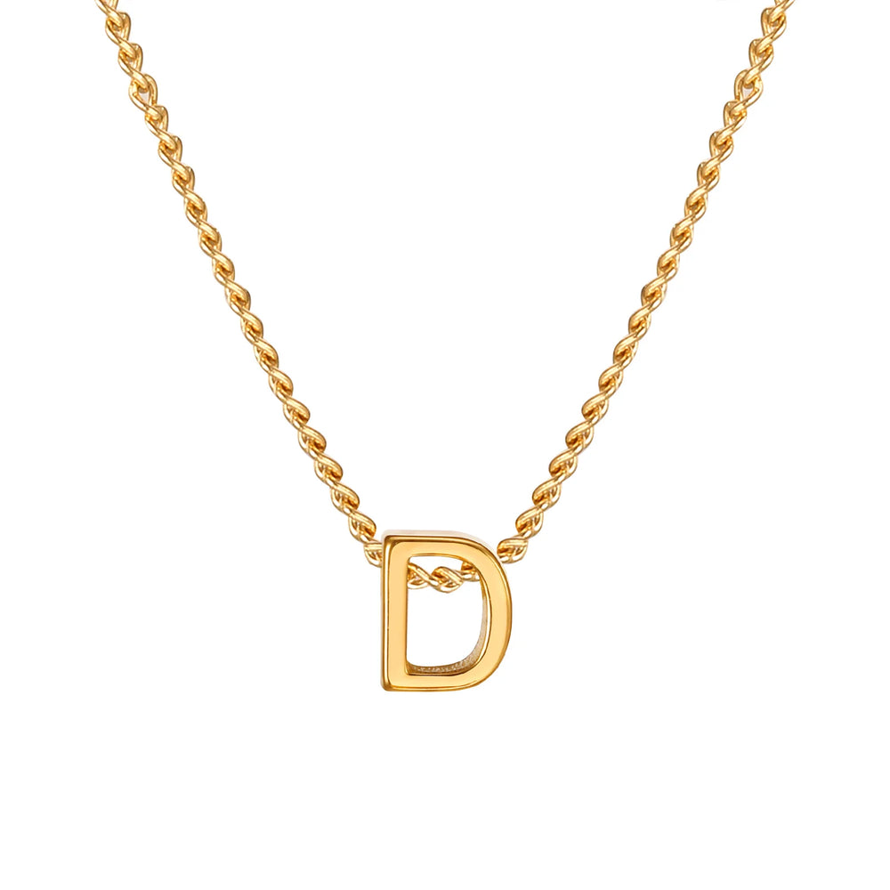 Vnox Chic Tiny A-Z Letters Necklaces for Women Girls, Gold Color Stainless Steel Init lifestyle view