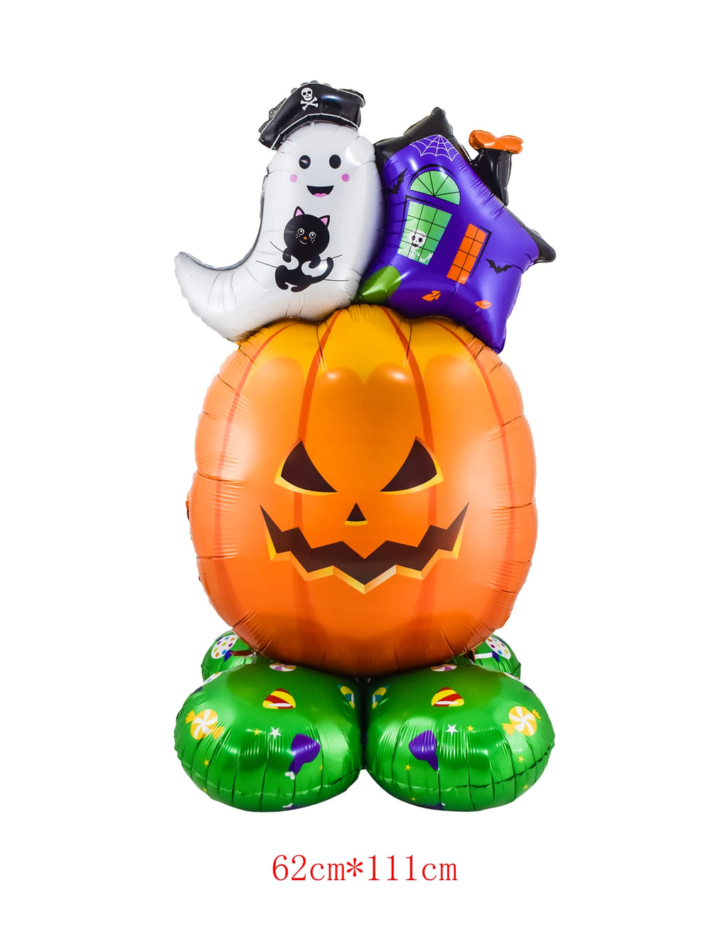 Stand Pedestal Halloween Party Balloons Ghost Skull Pumpkin Tree Wizard Shape Balloon close-up view