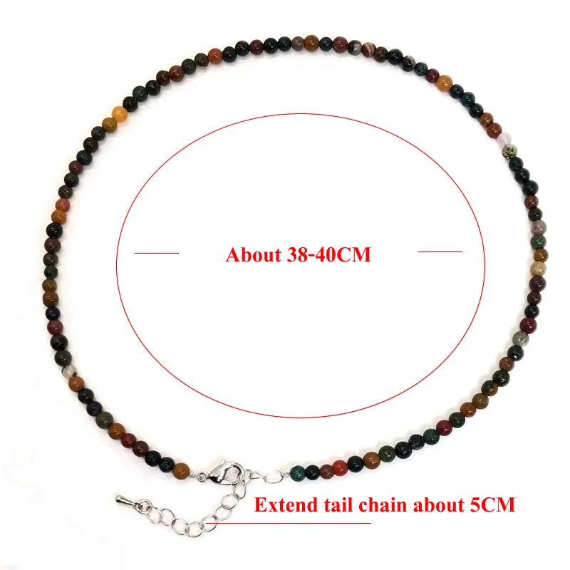 2025 Natural Stone Crystal Choker Necklace | 4mm Bohemian Adjustable Choker alternate view
