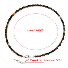 2025 Natural Stone Crystal Choker Necklace | 4mm Bohemian Adjustable Choker alternate view