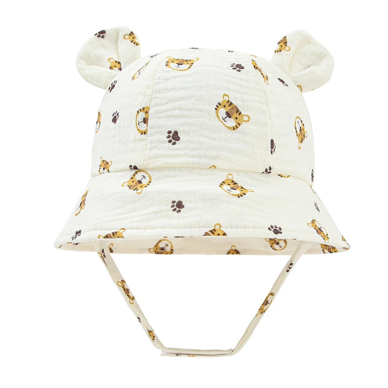 Muslin Baby Sun Hat for Newborn | Cotton Bucket Hat for Infant Summer detail view