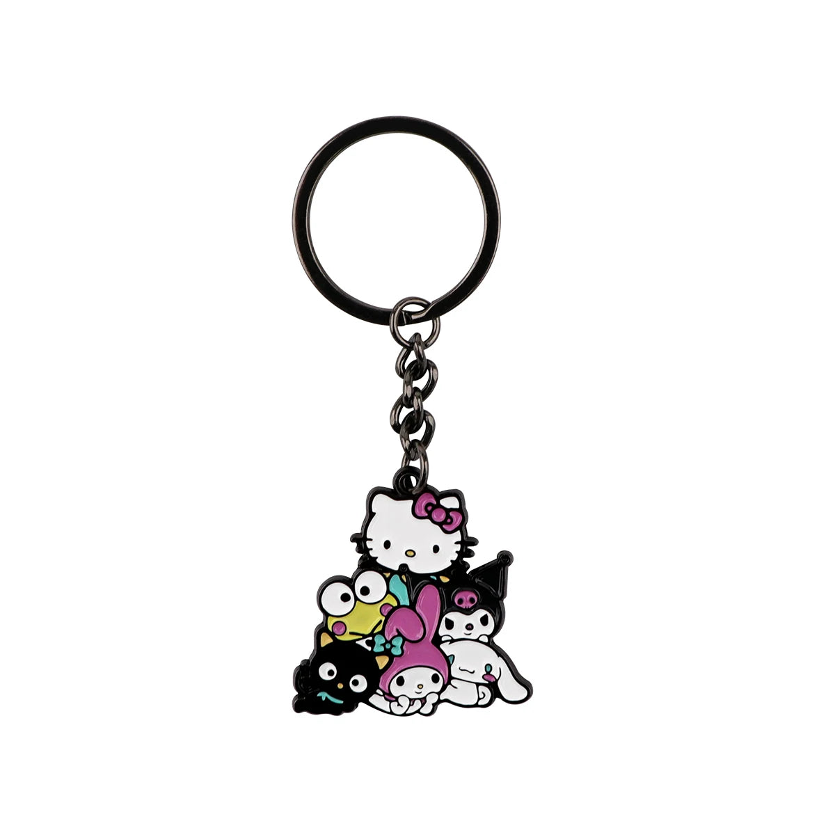 Vintage Motorcycle Keychain | Cartoon Metal Keyring for Backpack close-up view