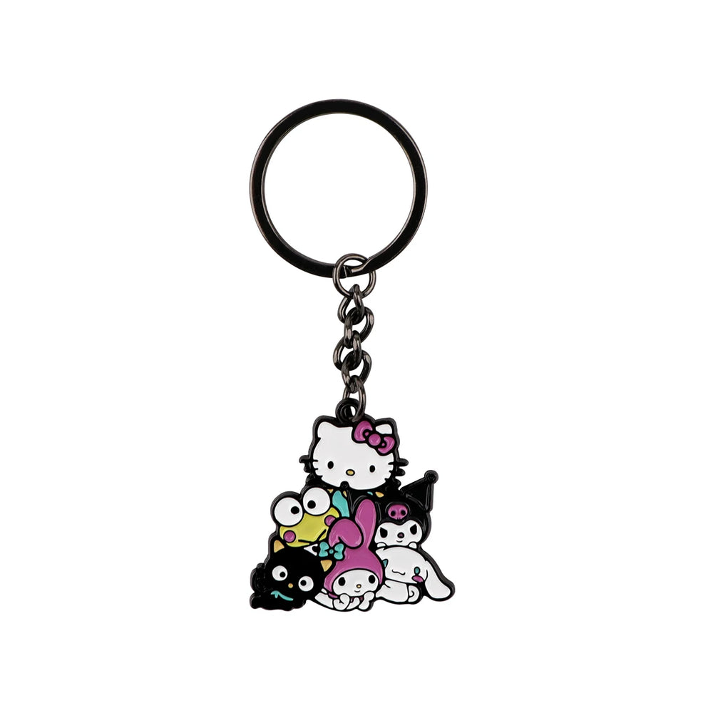 Vintage Motorcycle Keychain | Cartoon Metal Keyring for Backpack close-up view
