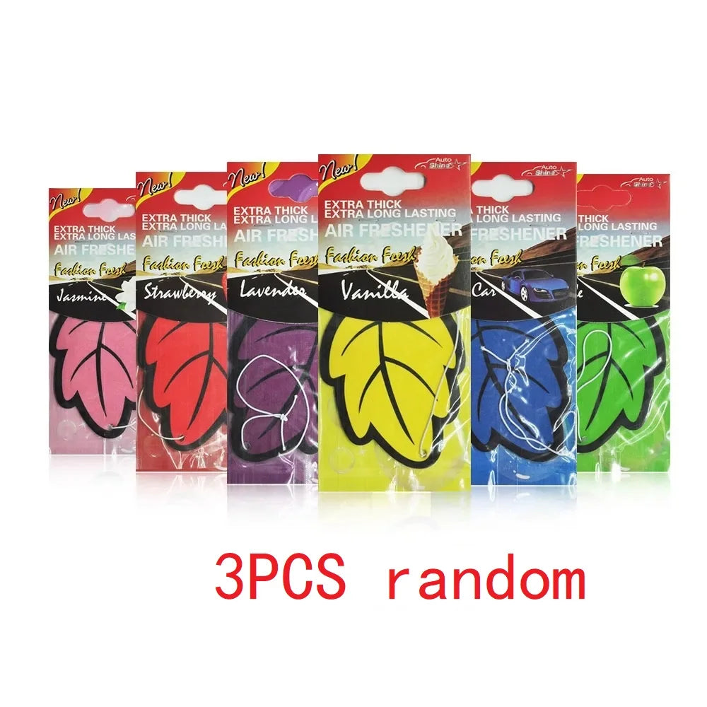 3-60pcs Car Air Freshener Natural Scented Tea Paper Auto Hanging Vanilla Perfume Fragran detail view