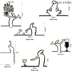 Line Figure Metal Poster for Living Room | Modern Switch Sticker Wall Art