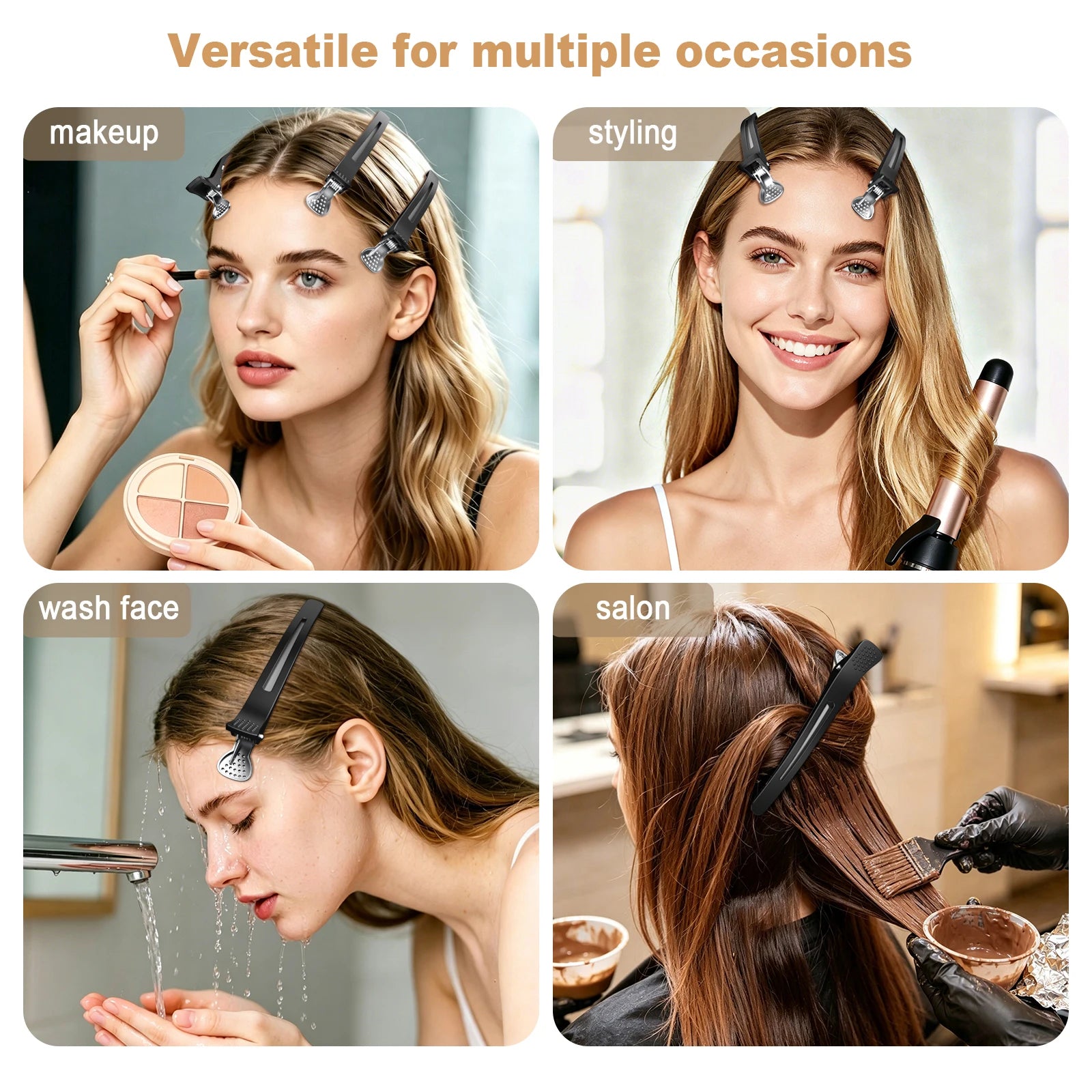 Duckbill Alligator Hair Clips for Hairdressing and Styling additional angle