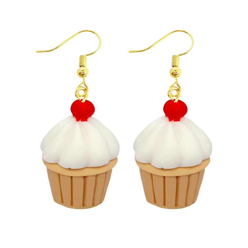 Food Drop Earrings Hamburger Pizza Chicken Leg Candy Bottle Resin