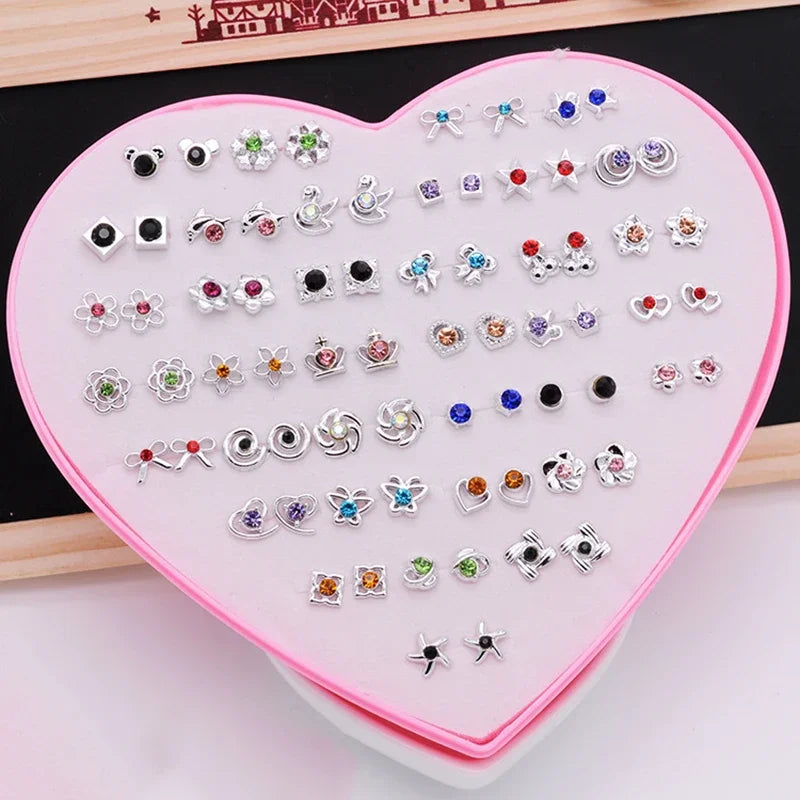 Earrings 36 Pairs Earrings Studs Jewelry Set Resin +plastic Flower Stud All Reason Mo lifestyle view