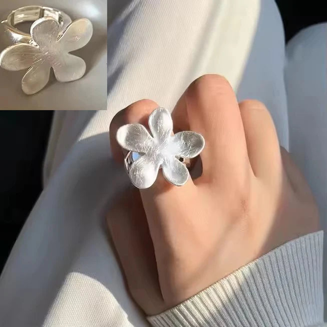 VENTFILLE 925 Sterling Silver Trend Arched Wide Ring For Female Geometry Punk Desig additional angle