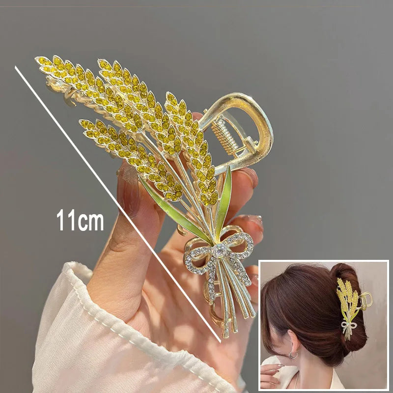 New Sweet Flower Durian Hair Claw Clip Ponytail Grab Hair Clips Shark Clip Woman Ha additional angle